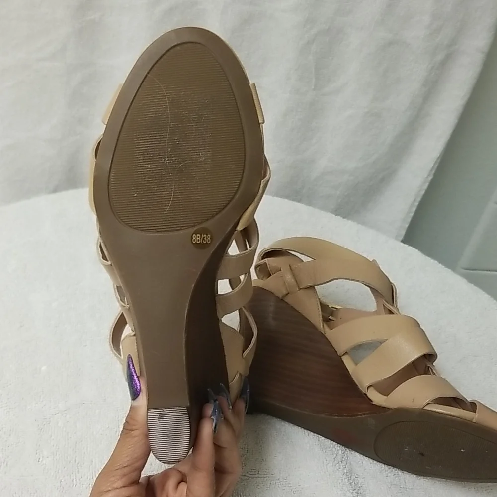 Genuine Leather Wedge Sandals